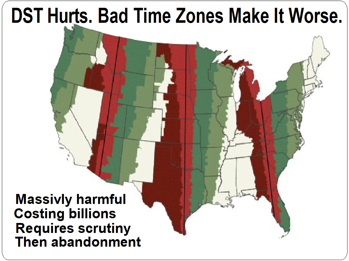 DST Hurts. Bad time zones make it worse.